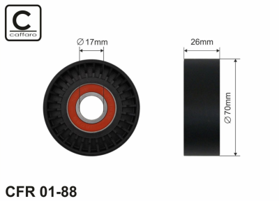 Ролик (70mmX26mm) гладкий