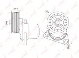 Duratec 1.8 / 2.0 / 2.3 Mondeo 2000-2015 S-Max / Galaxy / Transit 2.0 / 2.3 2006- натяжной ролик ремня генератора (см AL185)
