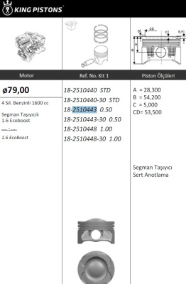 1.6 Ecoboost 79.0+0.5 (к-т 4шт.)