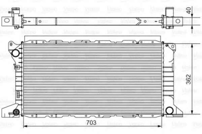 Радиатор Transit 1993-2000 с кондиц (702 x 363 x 40)