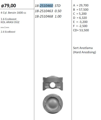 1.6 Ecoboost 79.0 STD (к-т 4шт.)