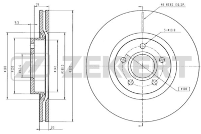 Диск тормозной передний Focus II-III 2004-2015 2,0i / 1.8TD / 2.0TD/ Kuga I-II / Connect 2013- (300 mm)