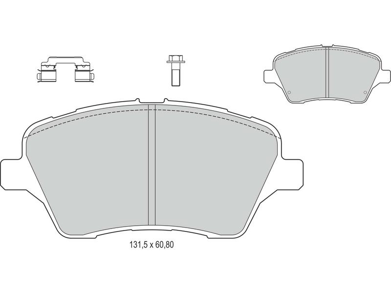 Fiesta 2013- / B-Max 2012- / Courier 2014- передние (131.5mm x 60.8mm)